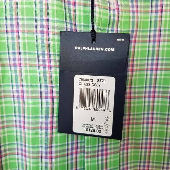 NWT Polo Ralph Lauren Plaid Button Down SIZE MEDIU - Picture 3 of 8